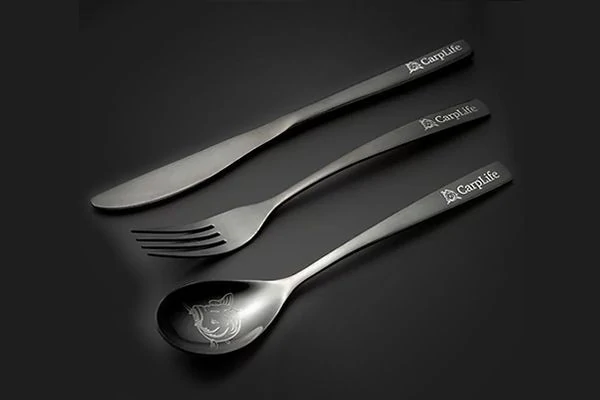 CarpLife Black Etched Stainless Steel Cutlery Set - Image 2