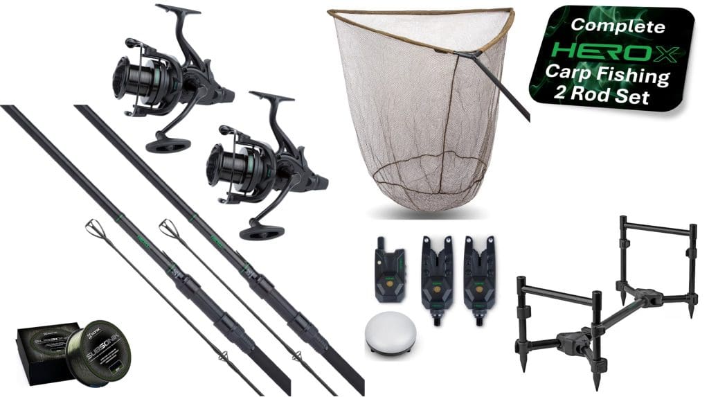 Complete Hero X Carp Fishing Set up Bait Runner Deal